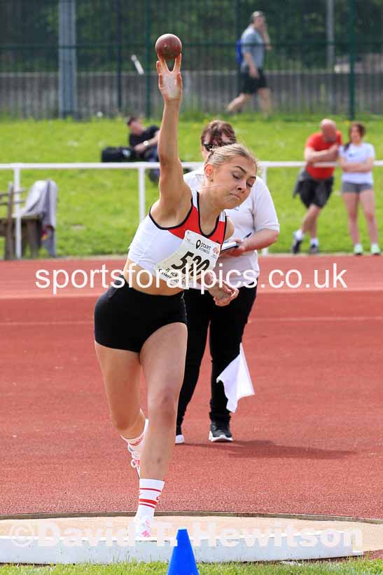 Womens Under-17s Shot Putt, 2023 North Eastern Track and Field Champs., Middlesbrough Sports Village, Middlesbrough. Photo: David T. Hewitson/Sports for All Pics